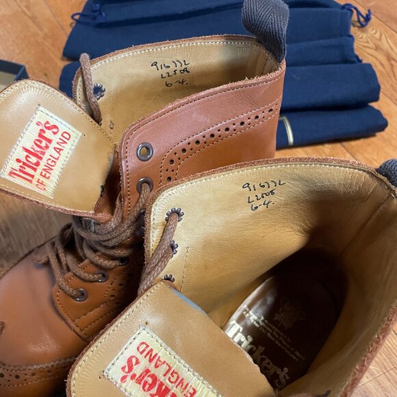 EUC Tricker's Malton Lace Up Boots Uk4 Camel Leather L2508 - Picture 5 of 6